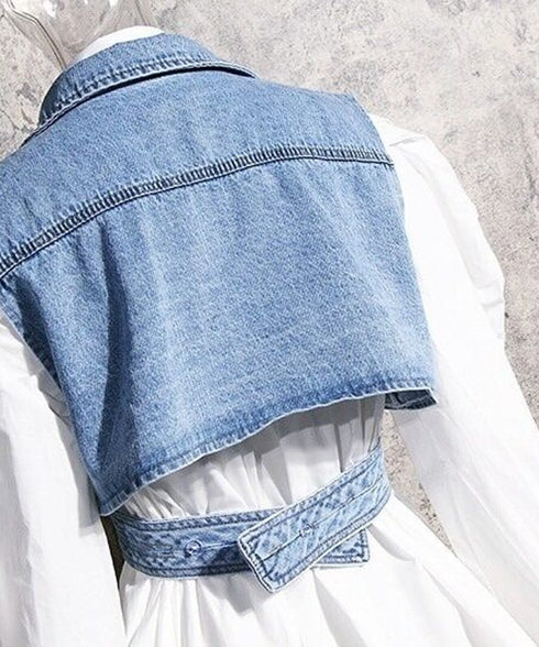 Puff Sleeve Shirts and Vest Co-ord